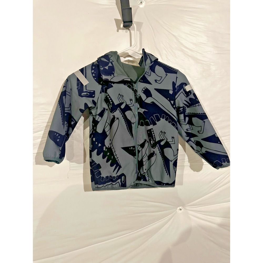 Kids H&M 5T green and black dinosaur jacket
